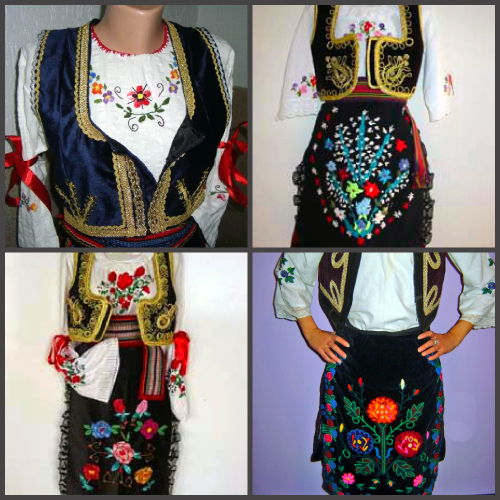 Сербский женский костюм, цветочный узор